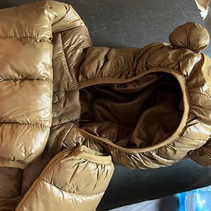 Fluffy baby boys jacket worn 2 times little ears brown 2-3t